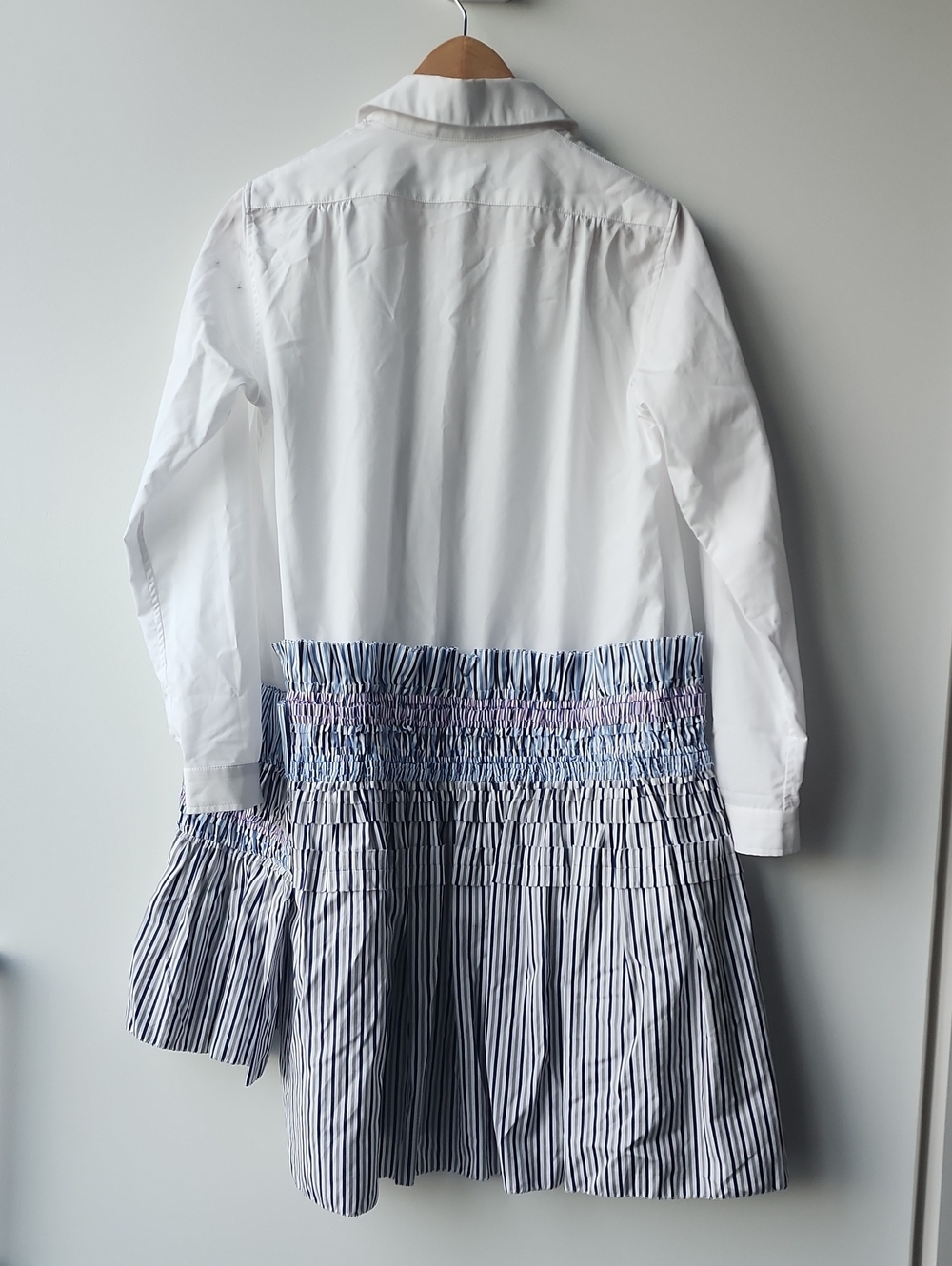 minki Smocked Pleated Uneven Hem Shirt Dress - Picture 11 of 11